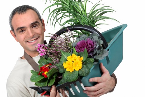 Fall garden preparation with mulching and plant protection